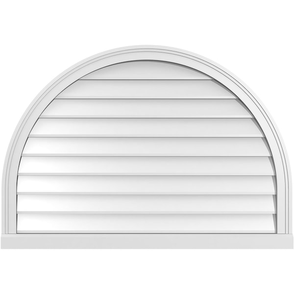 Ekena Millwork Round Top Surface Mount PVC Gable Vent w/ 2"W x 2"P Brickmould Sill Frame, 40"W x 28"H GVPRT40X2803SN - main